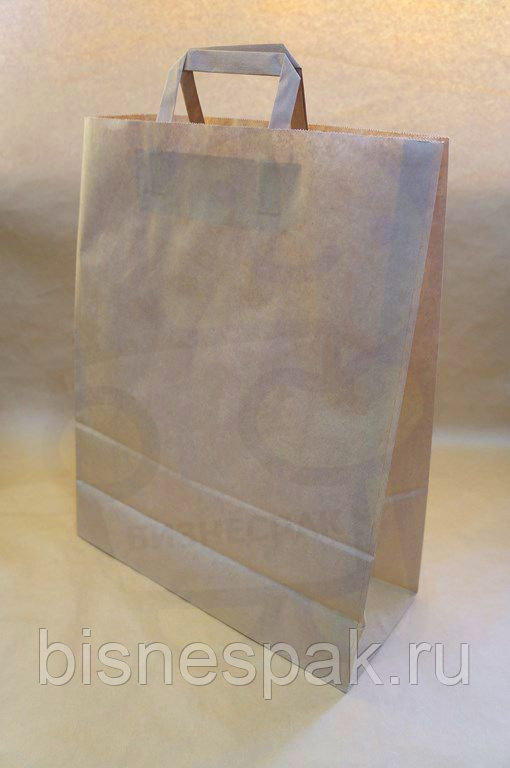 Пакет крафт 350*150*450 с плоск ручк