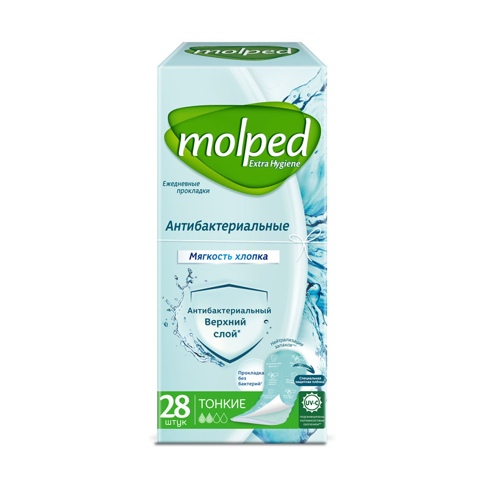 Прокладки Молпед 28шт ежедневные Антибек