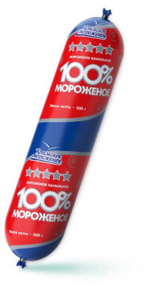 Мороженое 100% 1кг Сливочное ванильное