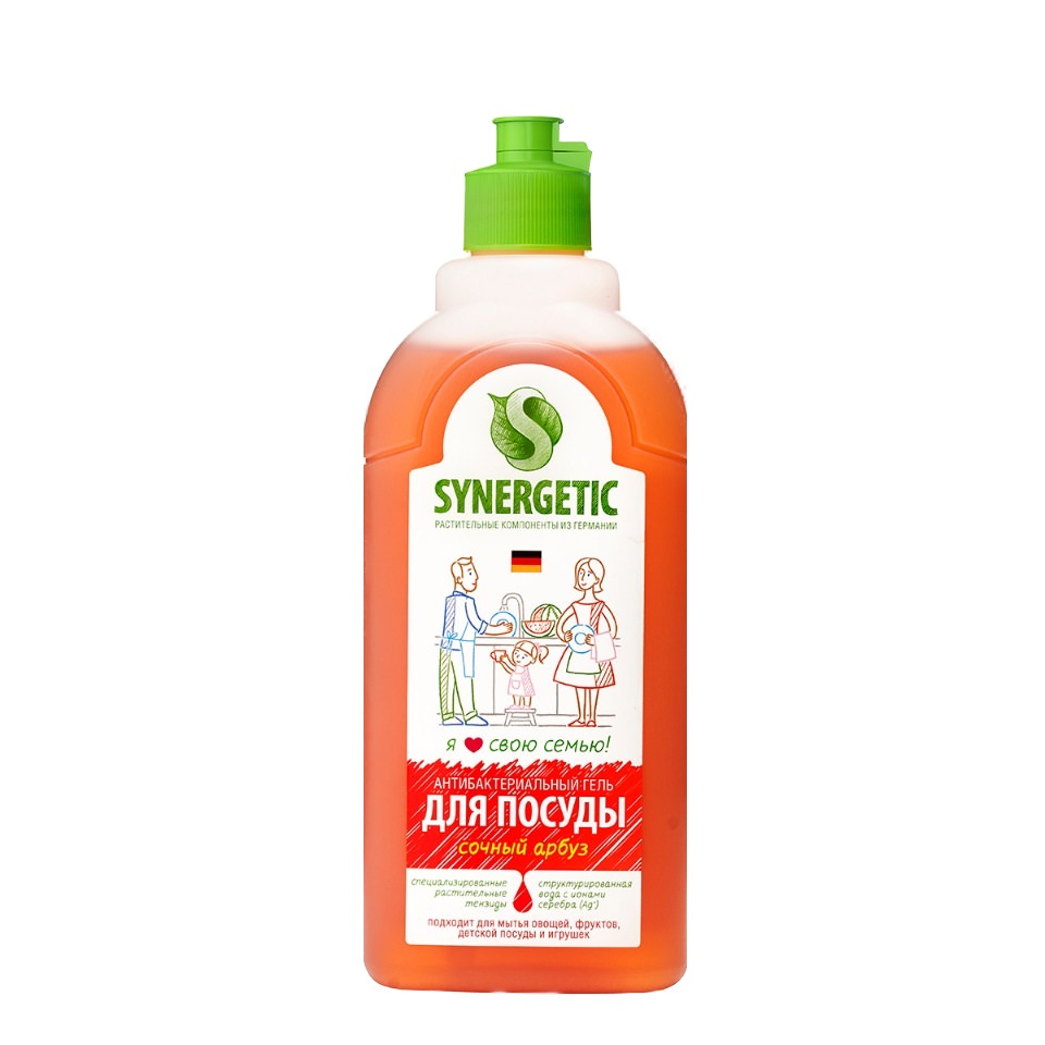Гель Синергетик 500мл д/мытья посуды Арбуз