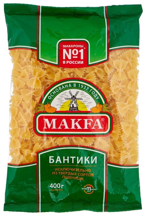 Макфа макароны 400г Бантики
