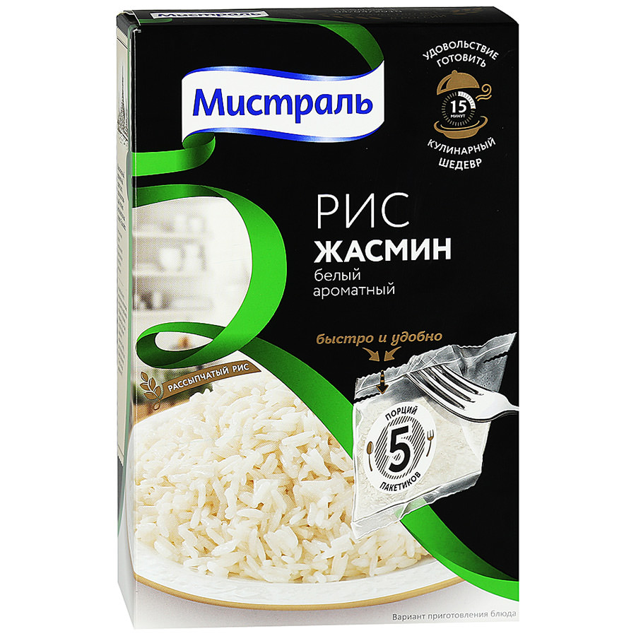 Рис Мистраль 400г Жасмин белый ароматный