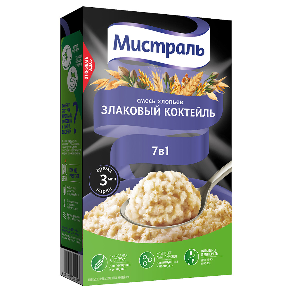 Хлопья Мистраль 400г Смесь Злаковый коктейль