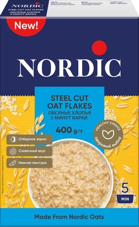 Хлопья Нордик 400г Овсяные