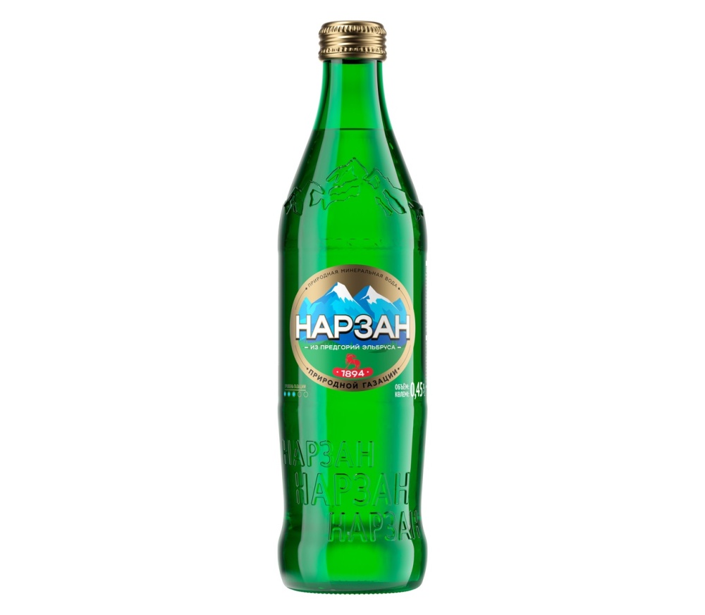 Вода Нарзан 0,45л газированная ст/б