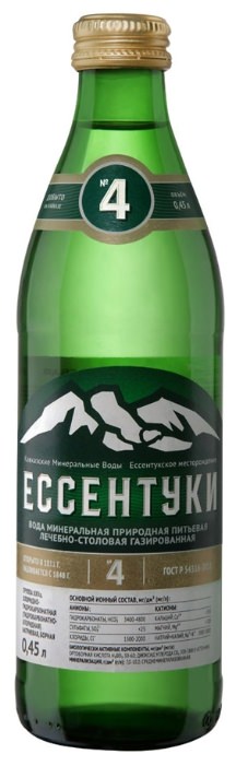 Вода КМВ 0,45л Ессентуки № 4 стекло