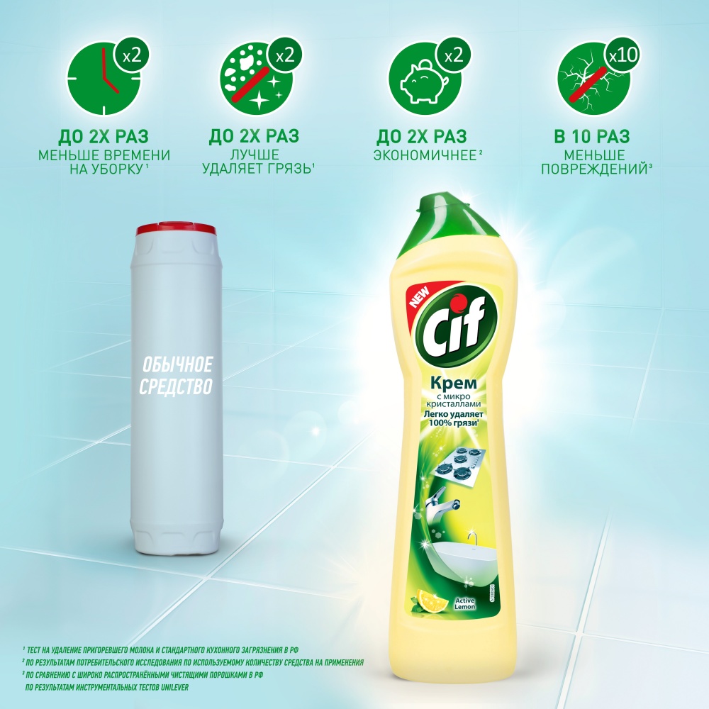 Сиф крем чистящий 500мл Актив Лимон
