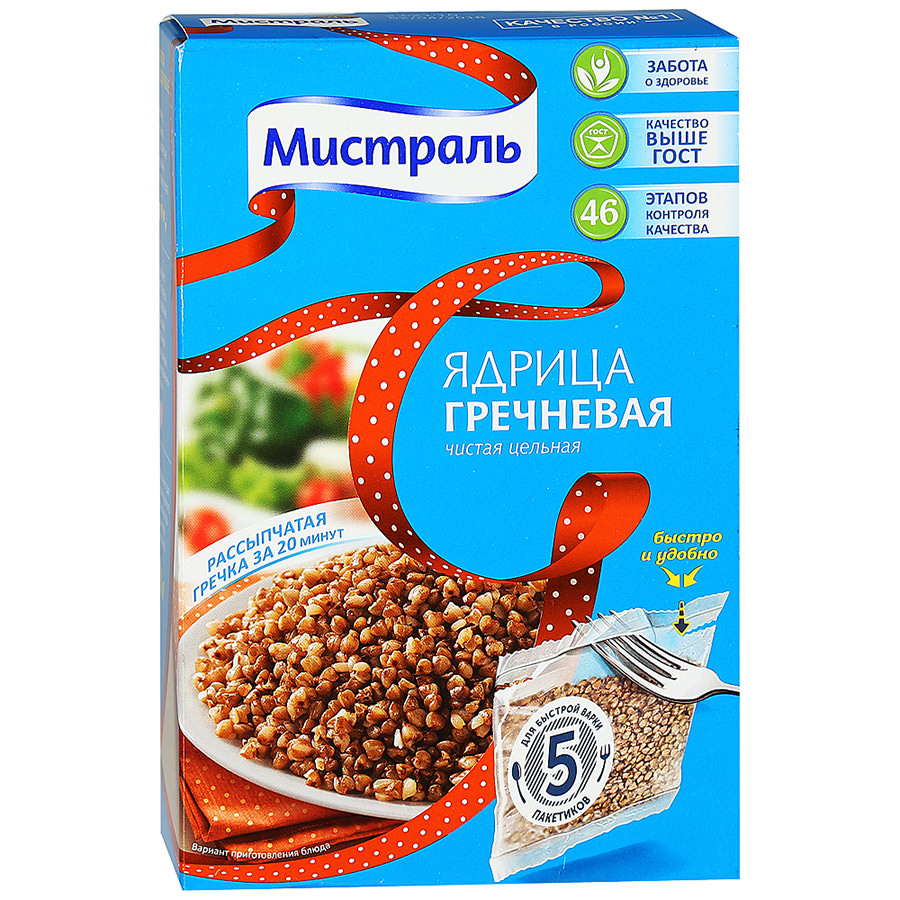 Гречка Мистраль 5х80г ядрица