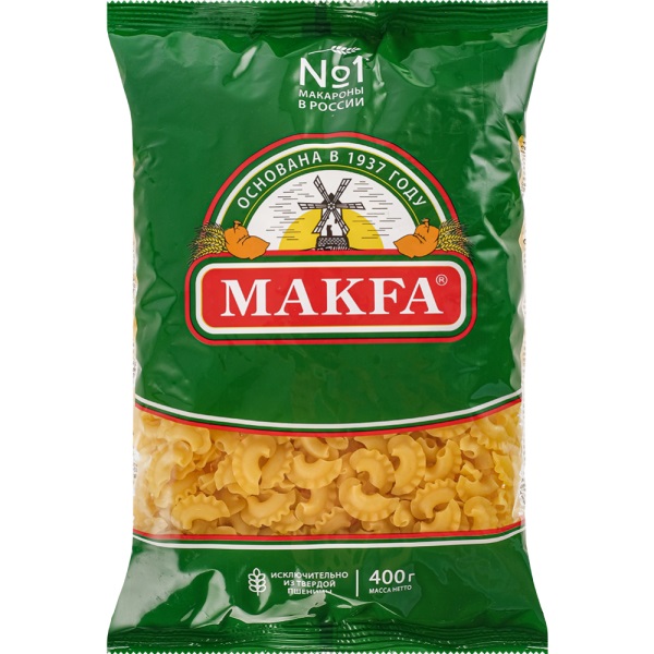 Макаронные изделия Макфа 400г Гребешки петушиные