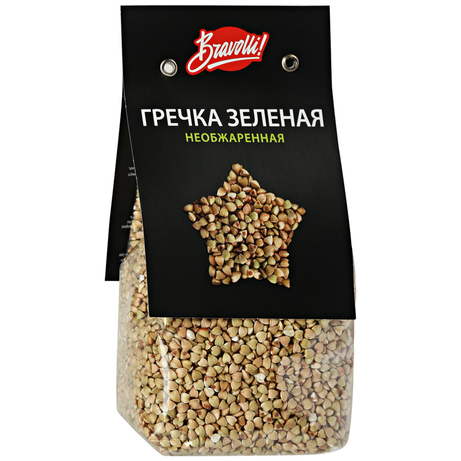 Крупа Браволли 350г гречка зеленая необжаренная