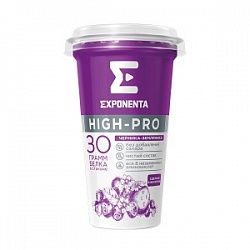 Напиток кисломолочный Экспонента 250г HIGH-PRO черника-земляника мжд 0%