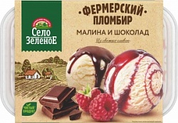 Мороженое Село зеленое 450г Ваниль-Малина-Шок топл 15% контейнер