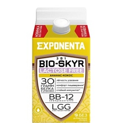 Напиток кисломолочный Экспонента 0,5л BIO-SKYR Безлактозная 3в1 Ананас-Кокос