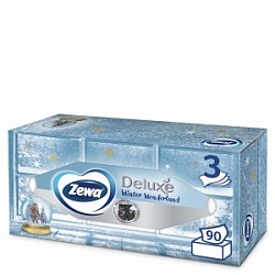 Салфетки Зева Фэмили 90шт 3слойные к/кор.