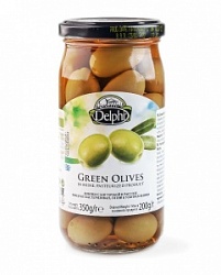 Оливки Дельфи 350г с косточкой ст/б