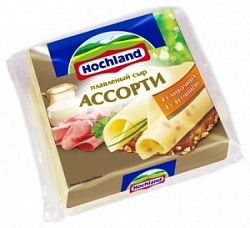 Сыр Хохланд 150г плавл. Ассорти ломтики