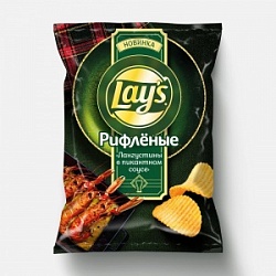 Чипсы Лейз 93г Лангустины в пикантном соусе рифленые