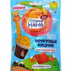 ФрутоНяня кусочки 53г фруктовые Яблоко-Персик