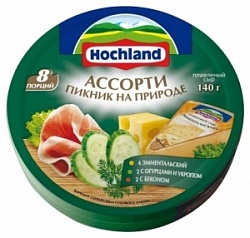 Сыр Хохланд 140г плавл. Ассорти зеленое круг