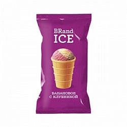 Мороженое BRandICE 70г Банан с клубникой ваф стакан