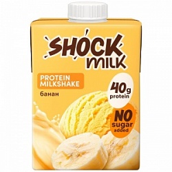 Коктейль молочный SHOCK MILK 480мл Банан обезжиренный