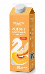 Йогурт Лебедянь 450г Персик 2,5% пюрпак