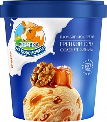 Мороженое КиК 300г Пломбир Крем-Бр с соленой карамел и грец орехом (8)