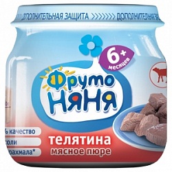 ФрутоНяня мясное пюре 80г Телятина