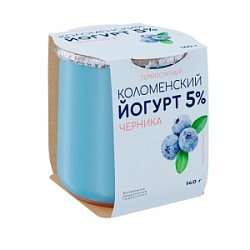 Йогурт Коломенский 140г Черника термостат мдж 5% керамика