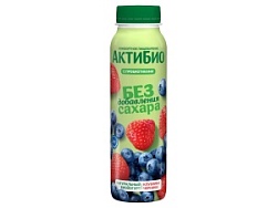 Йогурт АктиБио 260г Клубника-Черника без сахара 1,5% бут