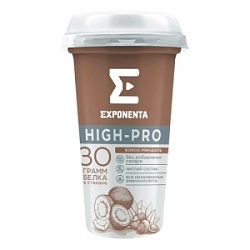 Напиток кисломолочный Экспонента 250г HIGH-PRO кокос-миндаль мжд 0%