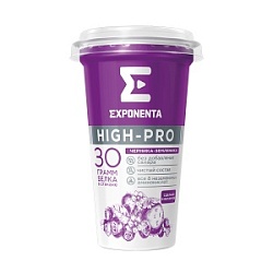 Напиток кисломолочный Экспонента 250г HIGH-PRO черника-земляника мжд 0%