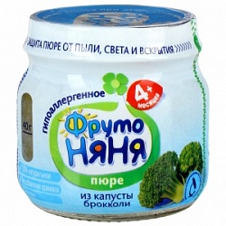 ФрутоНяня пюре 80г натур для пит детей ранн возр капуста брокколи