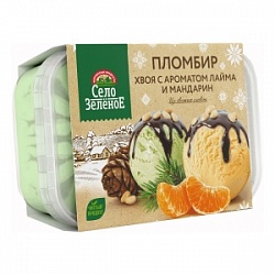 Мороженое Село Зеленое 450г Хвоя-Лайм-Мандарин 15% контейнер