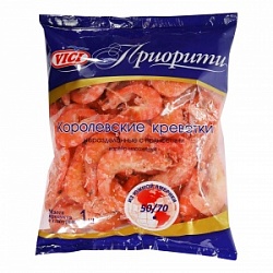Креветки Вичи 900г Королевские в панцире в/м 50/70