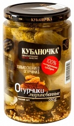 Огурчики Кубаночка 720г маринованные ст/б