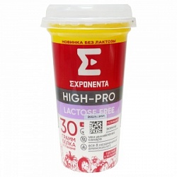 Напиток кисломолочный Экспонента 250г HIGH-PRO Клубника+Земляника безлактозный