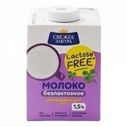 Молоко Свежее Завтра 500мл Безлактозное 1,5% TBA edge
