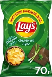Чипсы Лейз 70г Молодой зеленый лук