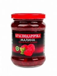 Малина Краснодарочка 280г протертая с сахаром с/б