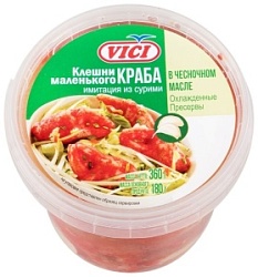 Вичи клешни 360г Краб сурими в чесноч масле пл/б