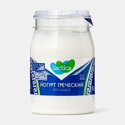 Йогурт натуральный Лактика 190г Греческий 4%