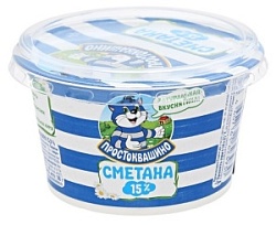 Сметана Простоквашино 180г 15% ст