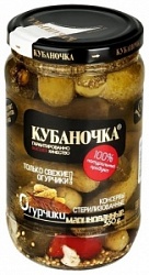 Огурчики Кубаночка 360г маринованные ст/б