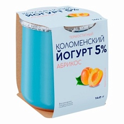 Йогурт Коломенский 140г Абрикос термостат мдж 5% керамика