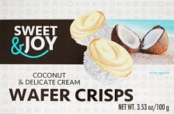 Вафли Свит энд Джой 100г с кокосовой начинкой