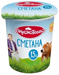 Сметана Вкуснотеево 300 г 15% стак