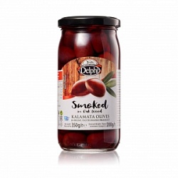 Маслины Дельфи 350г Каламата б/косточек ст/б