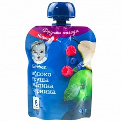 Пюре Гербер 90г ФруктЯгодмикс дп