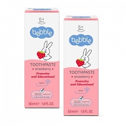 Зубная паста Беббле 50мл с ароматом Клубники 6мес. +